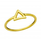 Inel geometric triunghi din argint placat cu aur galben 18K model DiAmanti DIA38524